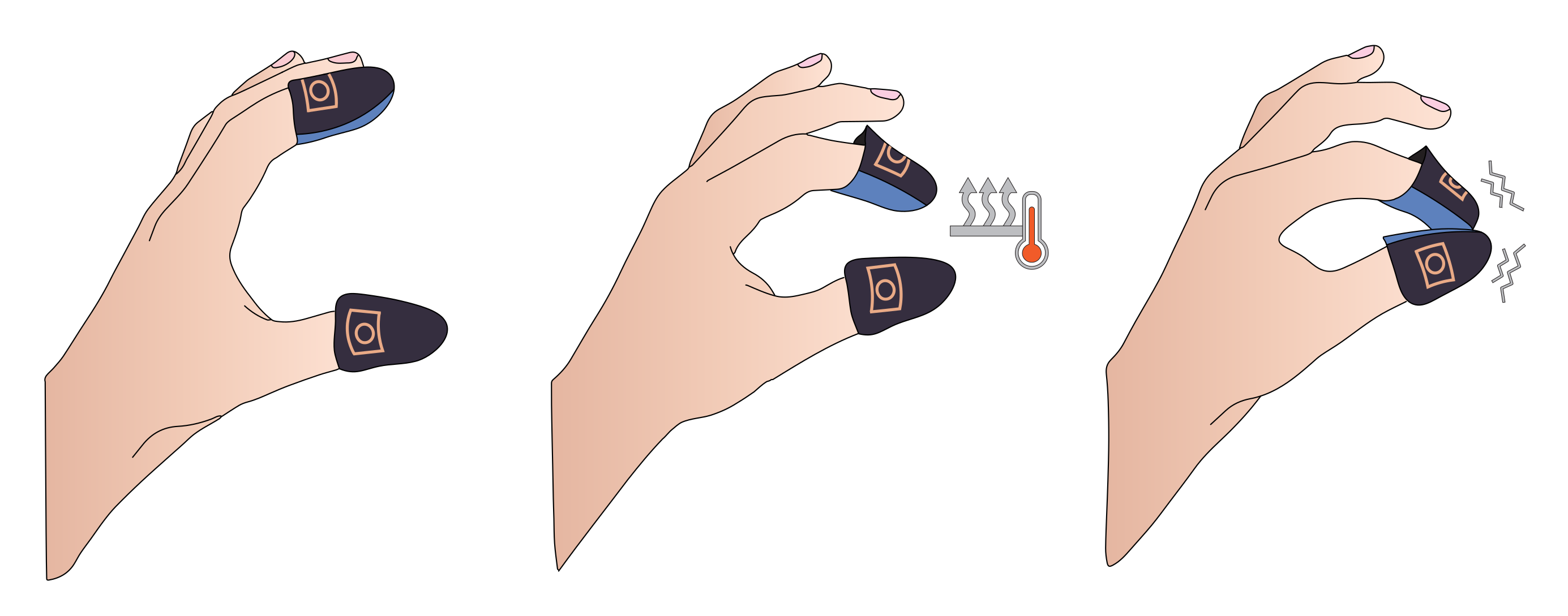Finger caps for tactile sensing feedback